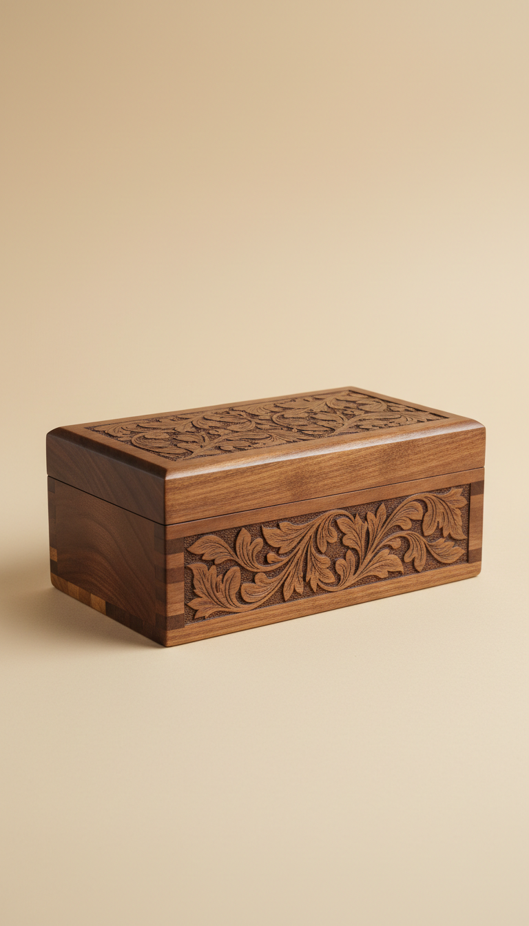 Engraved Walnut Keepsake Box
