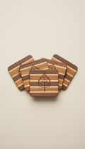 Maple And Walnut Coaster Set